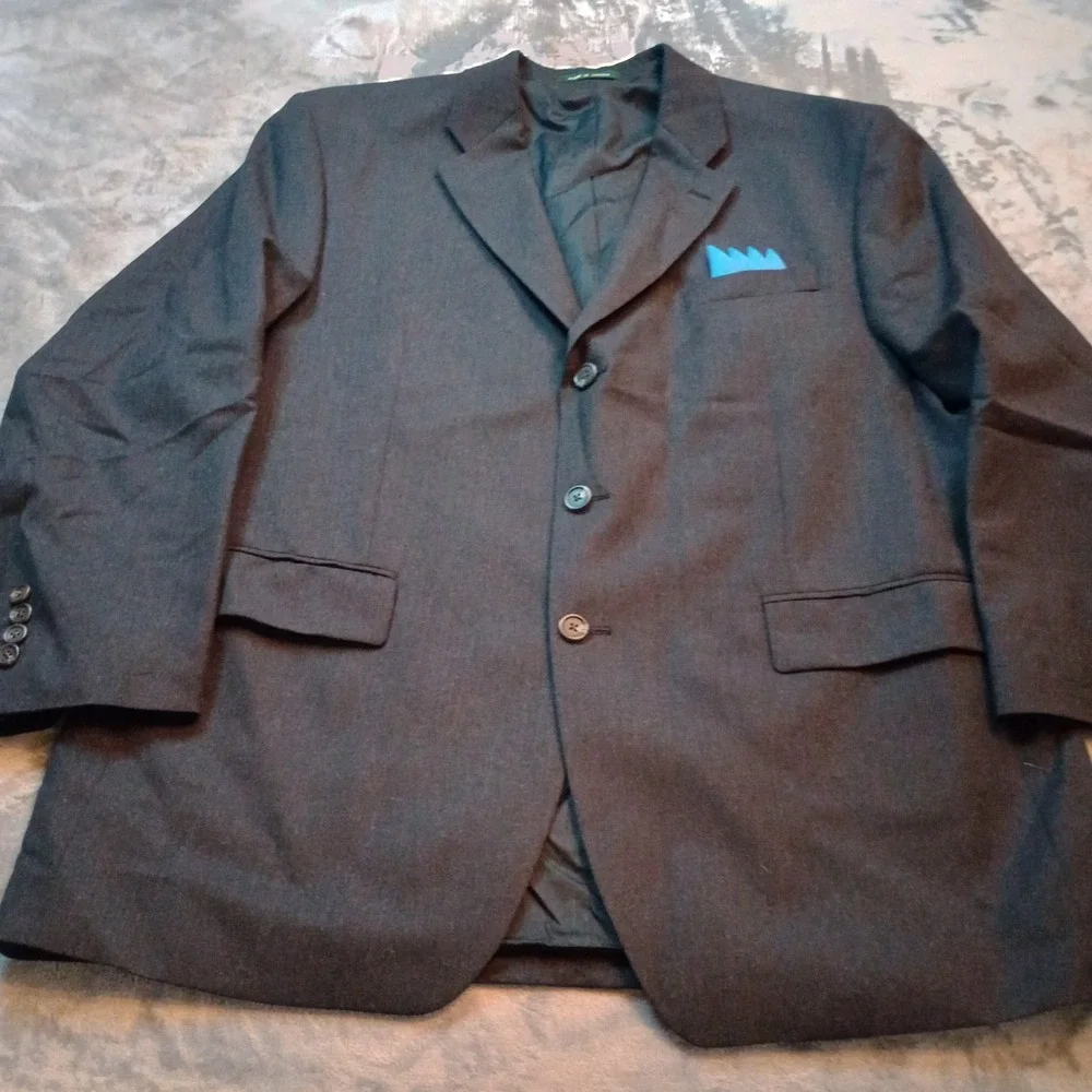 Lauren Ralph Lauren‎ Suit 3 Piece Blazer Vest Pants Dark Grey Single Breasted